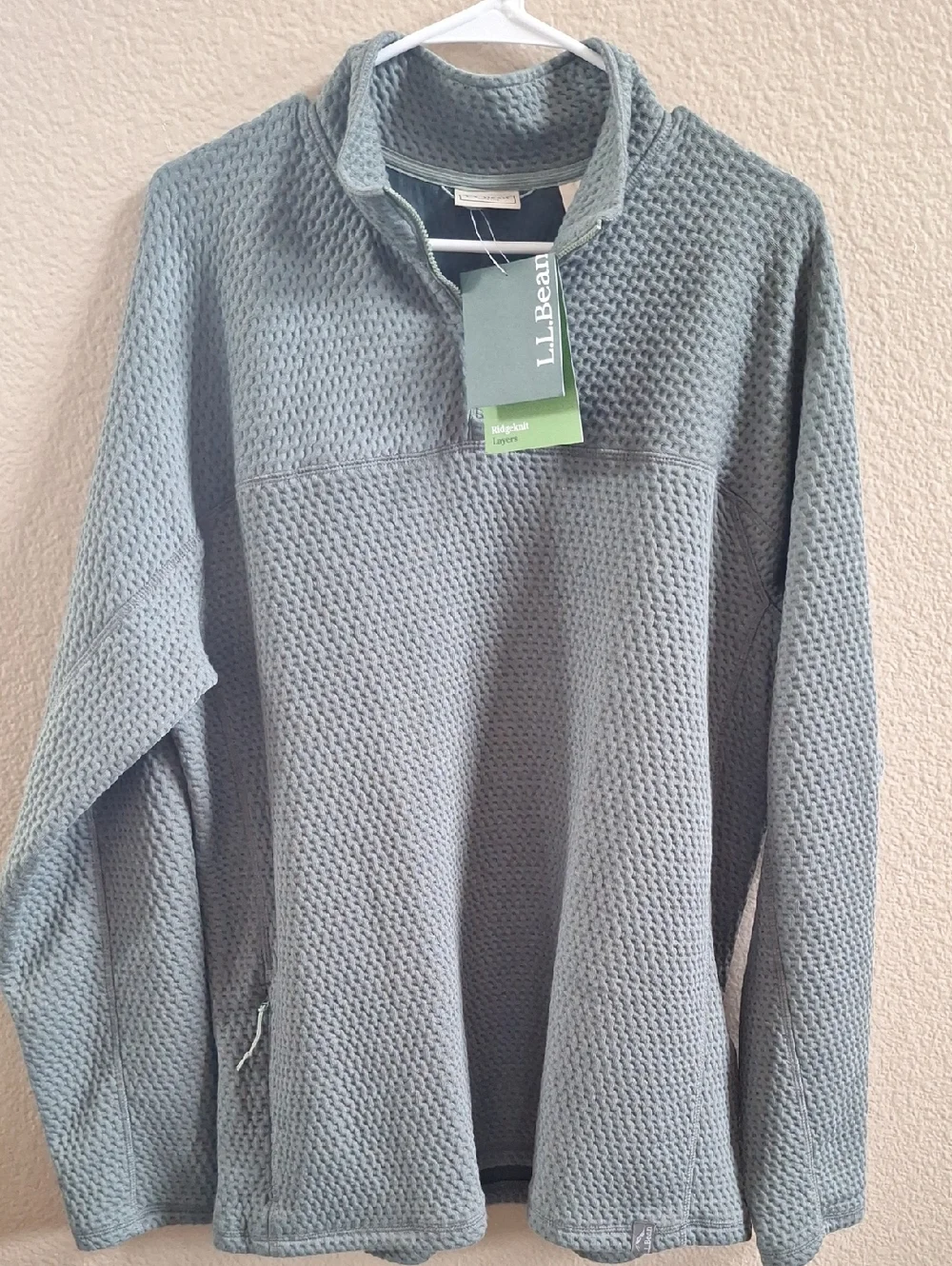 L.L. Bean Men's - BALSAM Waffle-Knit Half-Zip Pullover. SIZE: Large TALL